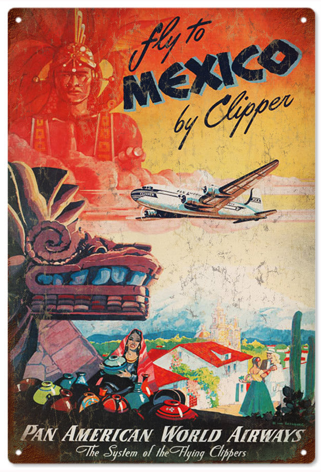 Pan American Fly to Mexico 12x18