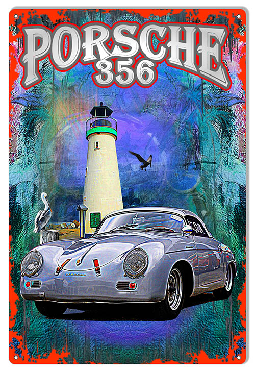 Porsche 356 Lighthouse 12×18