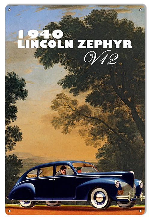 Classic Car V12 Lincoln Zephyr 12x18