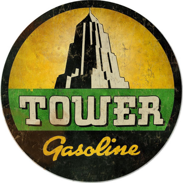 Tower Gasoline Motor Oil Vintage Style Metal Sign 14 x 14