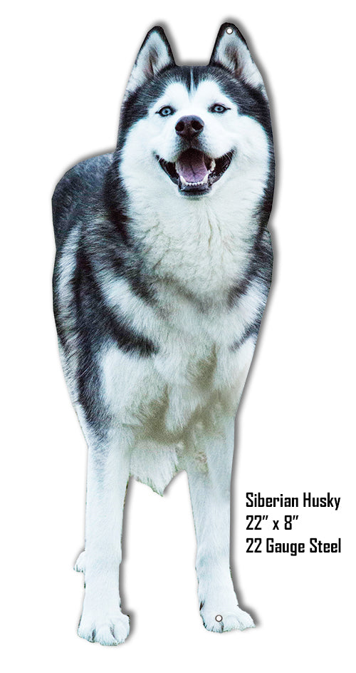 Siberian Husky Animal Vintage Style Metal Sign 8 × 22
