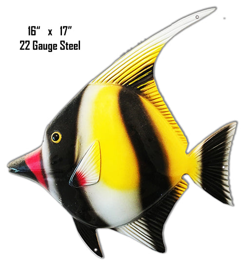 Black Red Tip Nose Tropical Fish 16×17