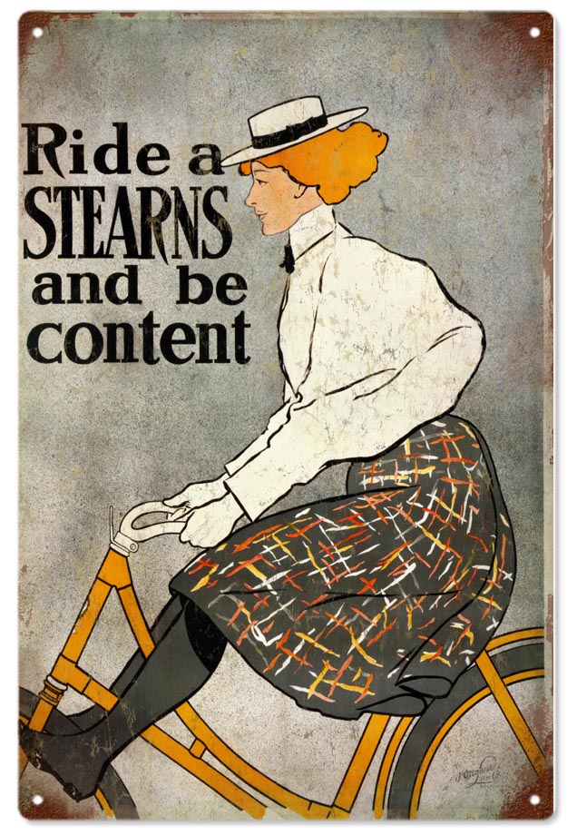 Ride A Stearns And Be Content Bicycle 12x18