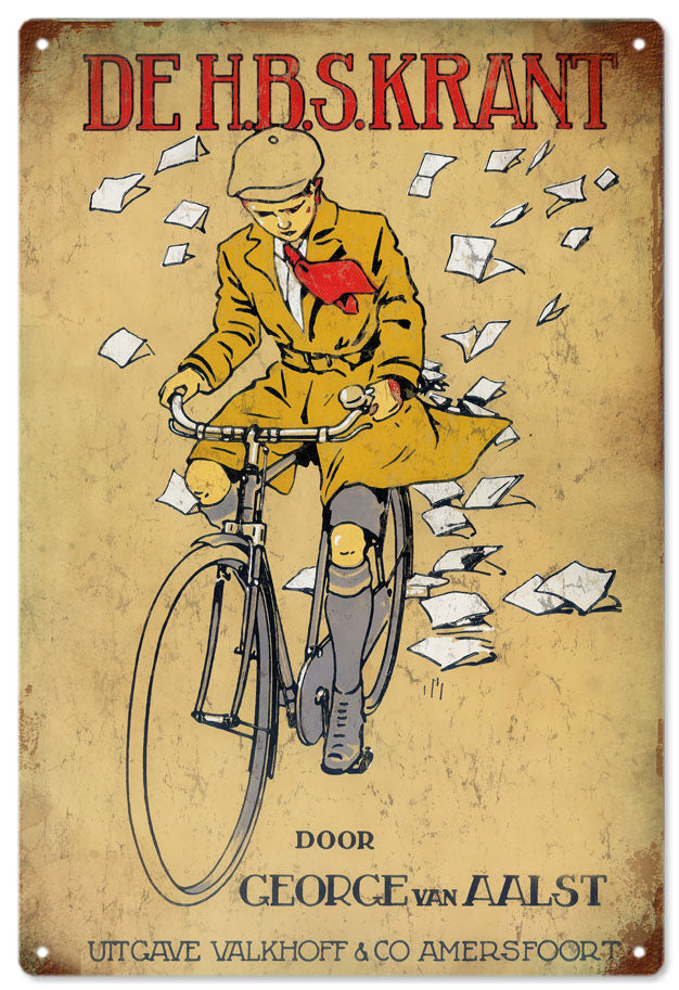 DE H.B.S. KRANT Door George Van Aalst Bicycle 9x12