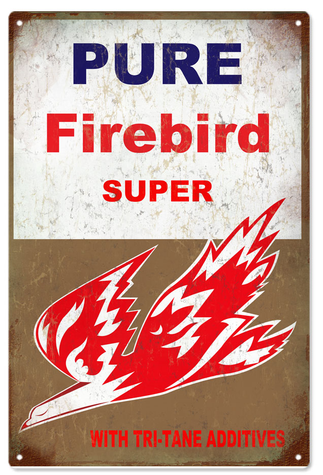 Pure Firebird Gasoline Vintage Style Metal Sign 12 x 18