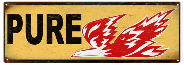 Pure Firebird Gasoline Motor Oil Vintage Style Metal Sign 6 × 18