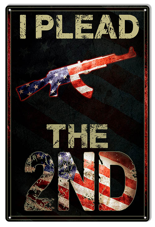 I Plead The 2ND Hunting Fishing 12×18