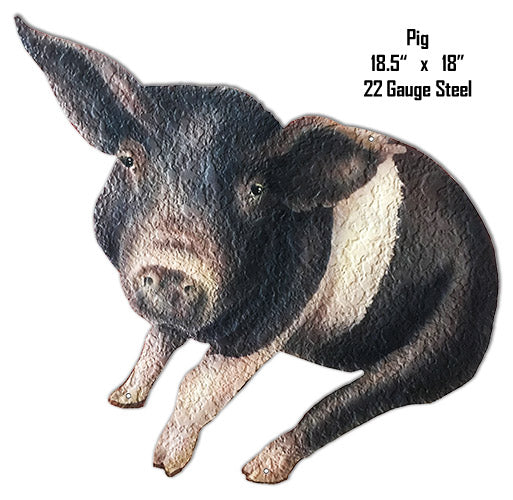 Black White Pig Animal 18×18.5
