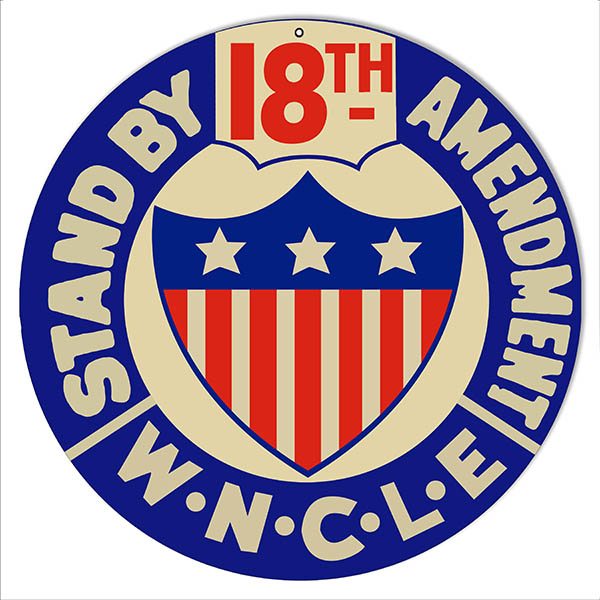 18th Amendment Vintage Style Metal Sign 14 x 14