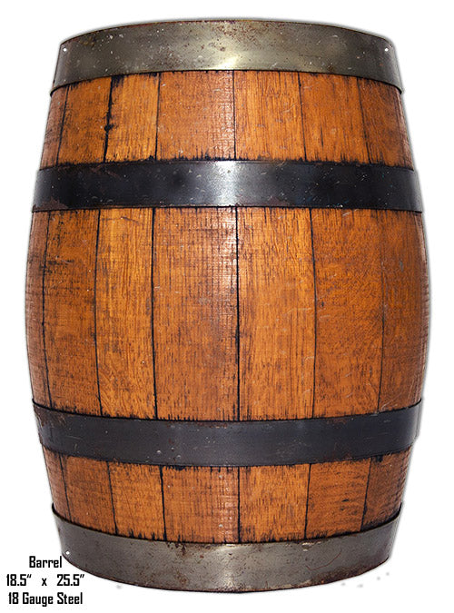 Wine Barrel Vintage Style Metal Sign 18 × 25