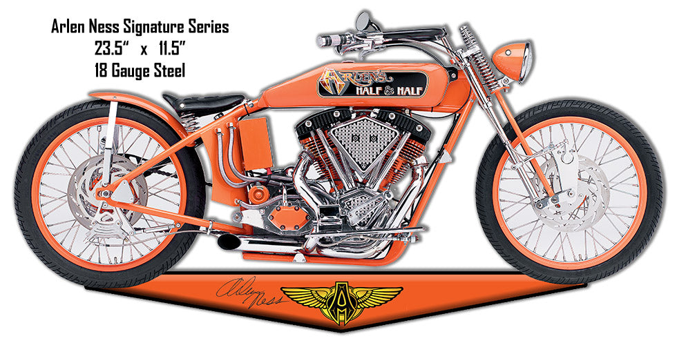 Tangerine Motorcycle Vintage Style Metal Sign 11 x 23