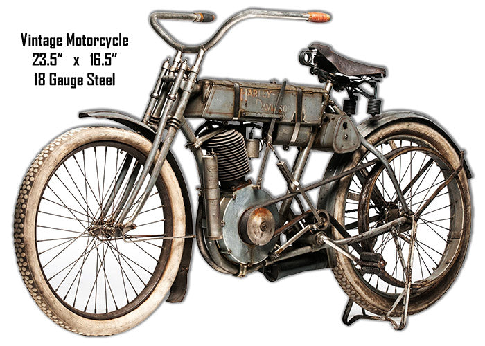 Motorcycle Vintage Style Metal Sign 16 × 23