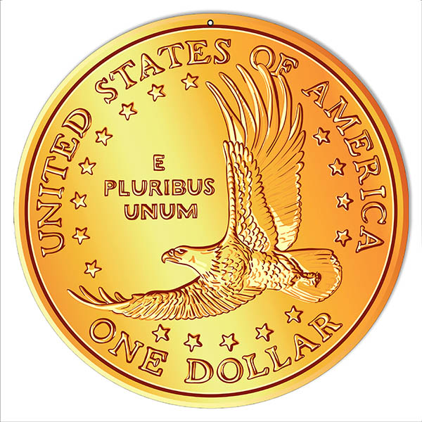 One Dollar Coin Money 12×12