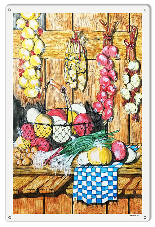 Onions Garlic Country 12×18