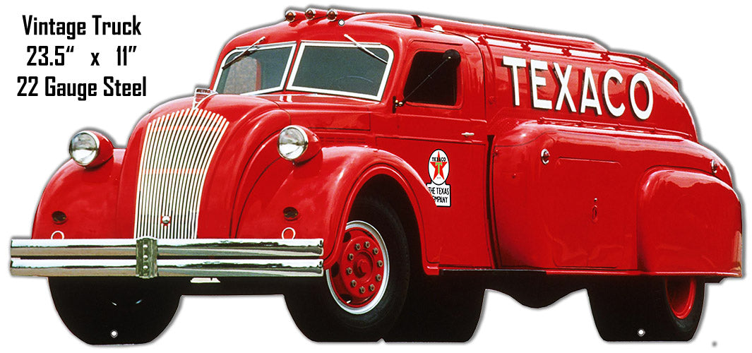 Texaco Truck Vintage Style Metal Sign 11 × 23