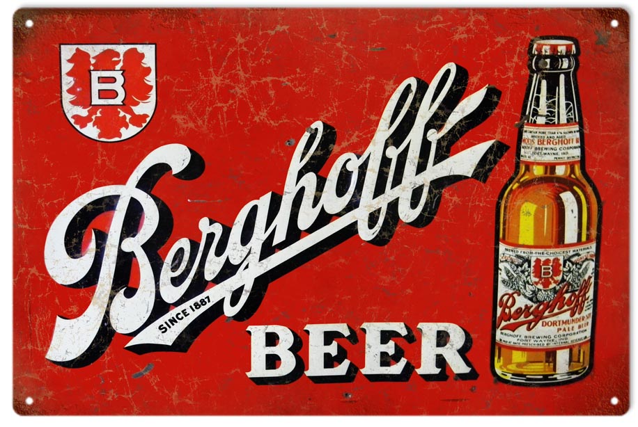 Berghoff Beer Bar Vintage Style Metal Sign 12 x 18
