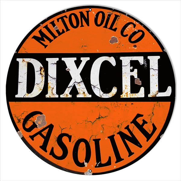 Dixcel Gasoline Motor Oil Vintage Style Metal Sign 18 × 18
