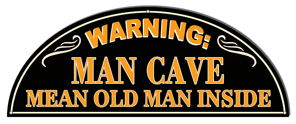 Warning Mean Man Inside Bar Vintage Style Metal Sign 7 × 18