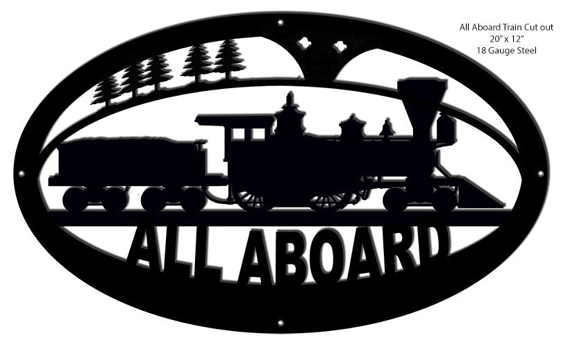 All Aboard Silhouette Railroad 12×20