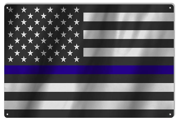 US State Blue Police Flag 12×18