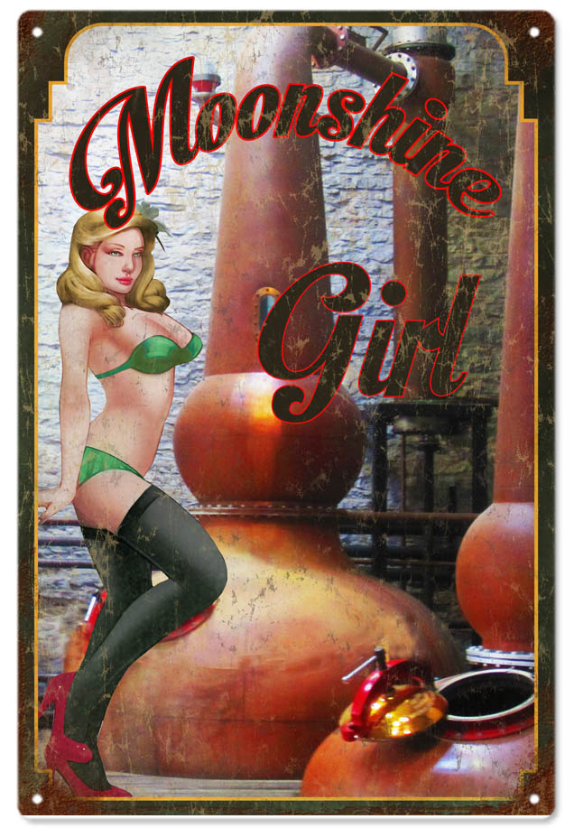 Moonshine Girl Pin Up 12x18