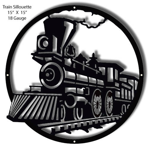 Round Train Silhouette 15×15