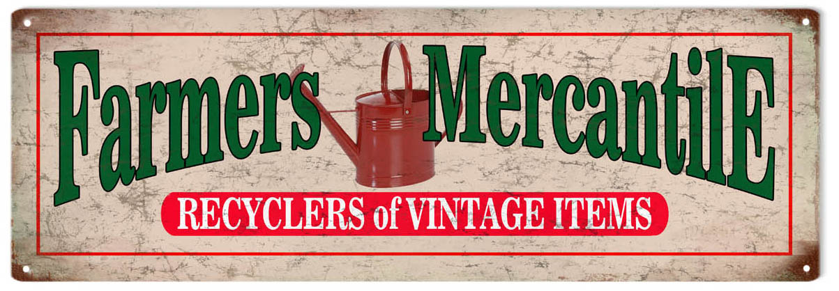 Farmers Mercantile Vintage Style Metal Sign 6 × 18