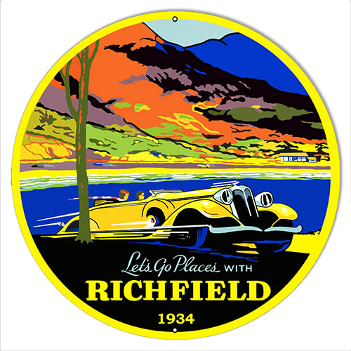 Lets Go Places Richfield 1934 14×14
