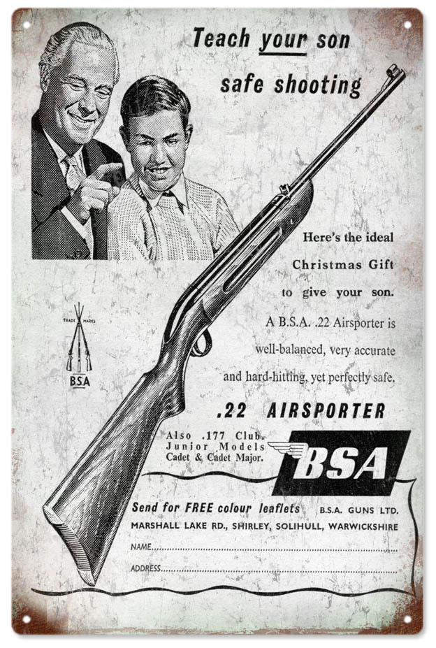 BSA .22 Airsporter Rifle Birmingham Small Arms Co. 12x18