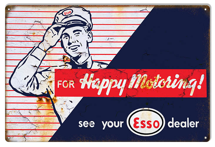 ESSO Dealer Motor Oil Gas Station 12″x18″