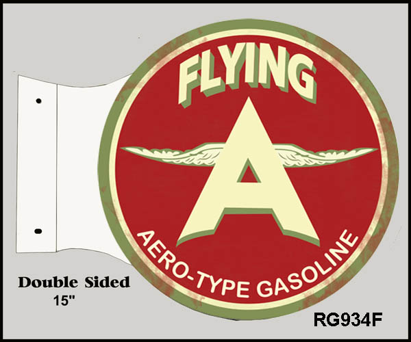 Flying A Gasoline Flange Vintage Style Metal Sign 15 x 17