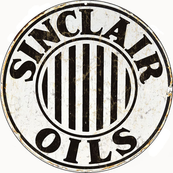 Sinclair Oils Black And White Gas Vintage Style Metal Sign 14 x 14