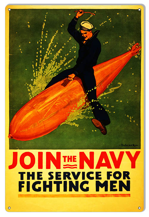 Navy Fighting Men Military 12×18