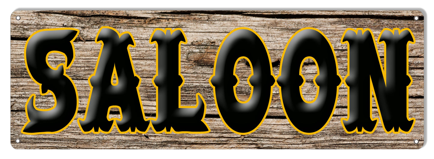 Saloon Bar Vintage Style Metal Sign 6 × 18
