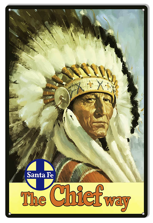 Santa Fe The Chief Railroad 12×18