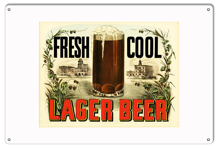 Bar and Restaurant Fresh Cool Lager Beer 12×18