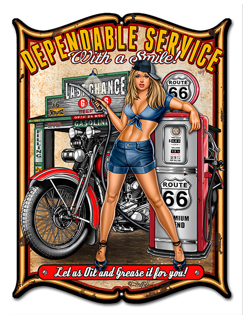 Pin Up Girl Dependable Service Smile 14×18