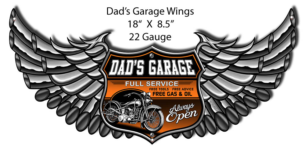 Dads Garage Wings 18×8.5
