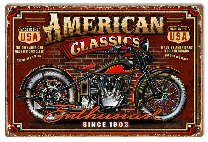 American Classics Motorcycle 12×18