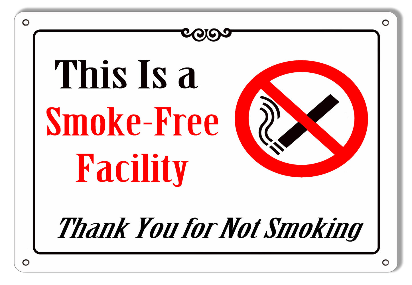 Smoke Free Facility Bar 9x12