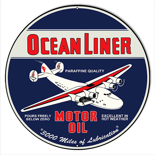 Ocean Liner Motor Oil Gas Station 14 x 14
