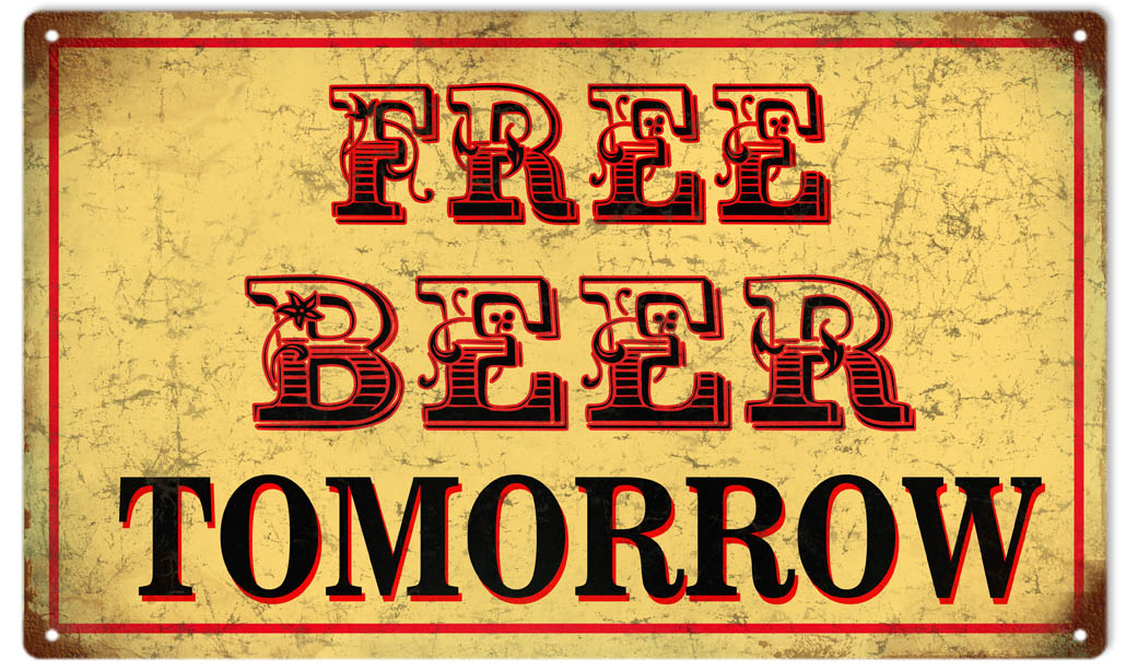 Free Beer Tomorrow Bar 8×14