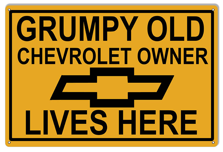 Grumpy Old Chevrolet Owners Funny Parking 12x18