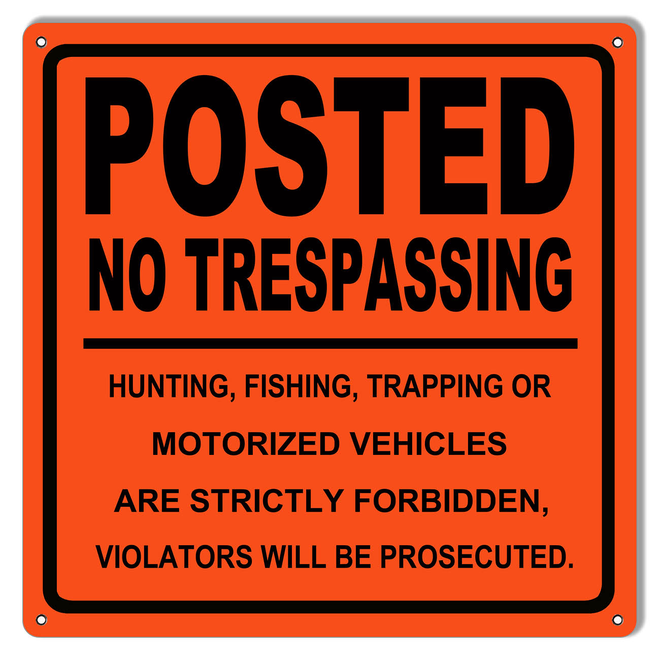 No Trespassing Hunting And Fishing Vintage Style Metal Sign 12 × 12