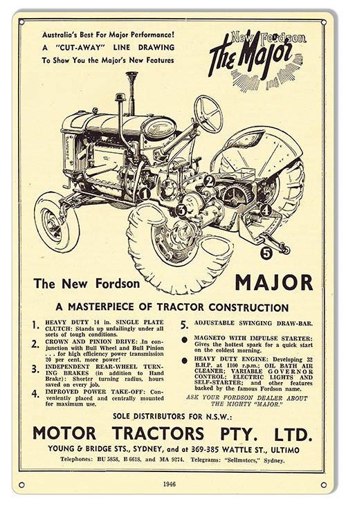 Fordson Motor Tractors Construction Country 12″x18″