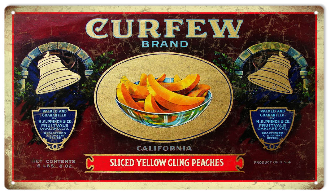 Curfew Brand Sliced Yellow Cling Peaches 8×14