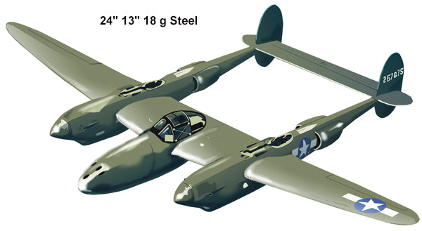 Lockheed P38 Vintage Style Metal Sign 13 x 24