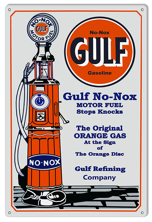 Gulf Gasoline Motor Oil Vintage Style Metal Sign 12 x 18