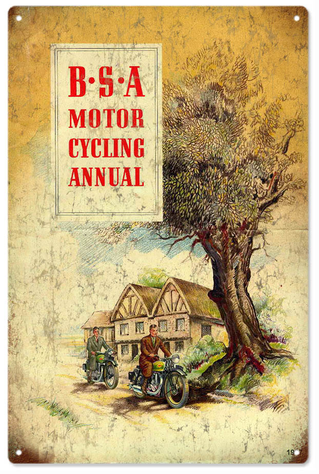 BSA Annual Motorcycle Vintage Style Metal Sign 12 x 18