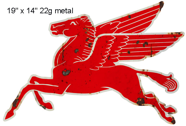 Pegasus Flying Horse Vintage Style Metal Sign 14 x 19